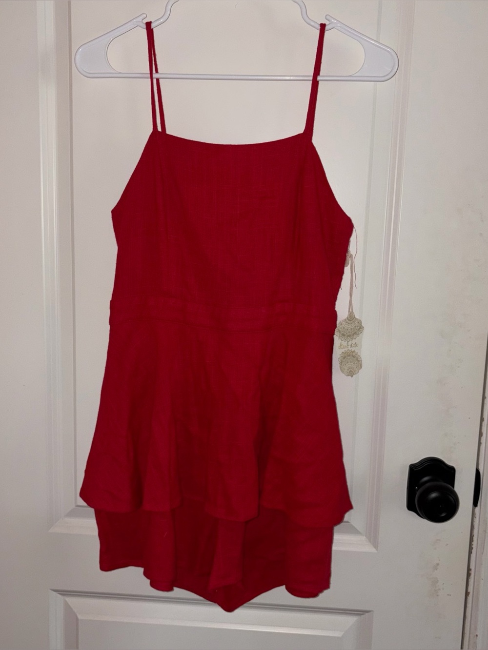 Altard State Layered Bow Tie Romper Red Size Small NWT